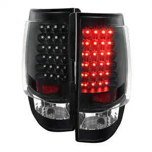 Spec -D LED Tail Lights in Matte Black Housing / Clear Lens for 2007-2014 Tahoe/Suburban