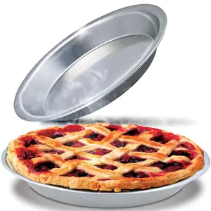 Stock Your Home 9 Inch Aluminum Pie pans, Silver Metal Pie Tin For Baking (2 Pack) 9