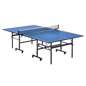 VEVOR Ping Pong Table, Professional Table Tennis Game, Indoor MDF Portable Table Tennis Table, Foldable Ping Pong Table with Quick Clamp Net and Lockable Wheel, 10 Minute Easy Assembly, 12mm Tabletops