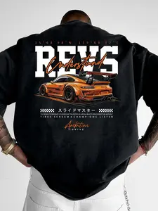 Mens Graphic Tee Retro Sports Car Print Casual Design T Shirt Streetwear Style Crewneck Short Sleeve Soft Cotton Breathable Comfortable Fit Oversized Relaxed Fit Daily Wear Racing Drift JDM Trendy Aesthetic Fashion Top