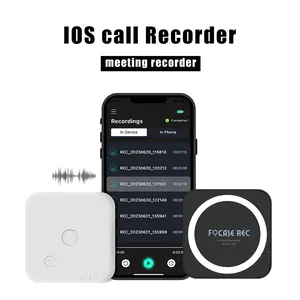 IOS Voice recorder: phone calling recorder, 500+ Hours Recording Capacity,AI Transcription & Summary, Powered by GPT, Magnetic Portable Smart Phone Call Audio Recorde；it can also be used as a voice recorder for meetings Magnetic Voice