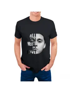 All We Need Is Love Printed Mens T-Shirt And Hoodie Canserbero Design - Fun, Casual, Summer Hip-Hop Streetwear for Trendy Men Menswear Top Black Crewneck