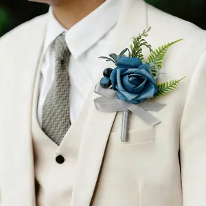 Fashionable Wedding Brooch Pin, Artificial Flower Leaf Fruit Decoration, Perfect for Groom and Best Man, Ideal for Parties and Events