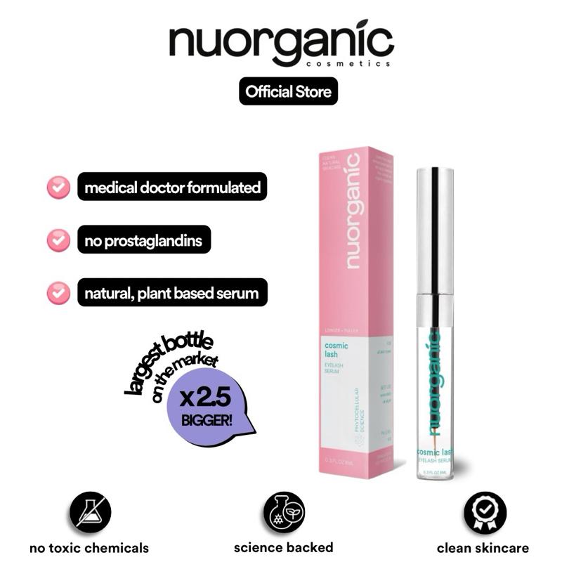 nuorganic Eyelash Growth Serum 8ML to Grow Thicker, Longer Lashes, Developed by Anti-Aging Scientists, Clean Formulation