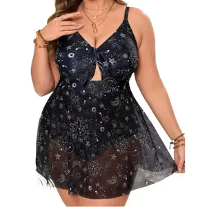 New High-End Fashion Sexy All-In-One Printed Hot Spring Swimming Swimsuit For Women