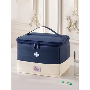 1pc  Medical storage bag, portable first aid kit, Emergency Kit, zipper closure, large capacity, fashionable, casual, simple, suitable for home use, business travel, medical first aid storage bag, Travel Friendly Kit