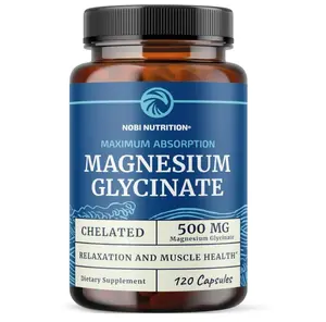 Magnesium Glycinate 500mg | Chelated for Muscle Relaxation, Bones, Heart, Nerve, Sleep & Calm Support for Women & Men | High Absorption Magnesium Chelate Supplement & Bisglycinate Complex | 120ct