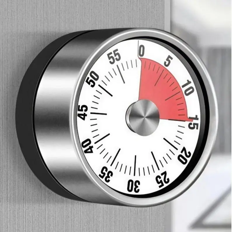 Visual Countdown Mechanical Timer | Magnetic No-Battery Alarm for Cooking Baking Home Time Management