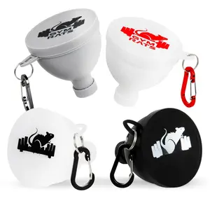 Funnel Set - Travel  Container to Go with Carabiner & Reinforced Caps to Stop Spills - Protein & Pre Workout  Supplement Funnel for Bottles & Shakers - 4 Pack