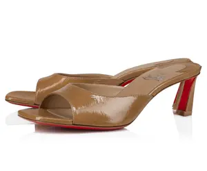 Christian Louboutin Condora Mule 55 Lionne Patent Backless Sandal Heel Pump