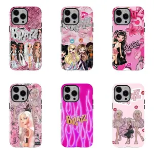 Bratz Y2k Spicy Girl Sparkling Pink Red Lips Sweet Cool Style Chic 2000s Pop Culture Fashion Baddie Nostalgic Doll Fan Merch Holiday Fan Gift Protective Cover For Apple iPhone 17 Pro Max 16 15 14 13 12 11 Plus.