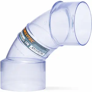 4-Inch Clear 90-Degree Dust Collection Elbow Connector