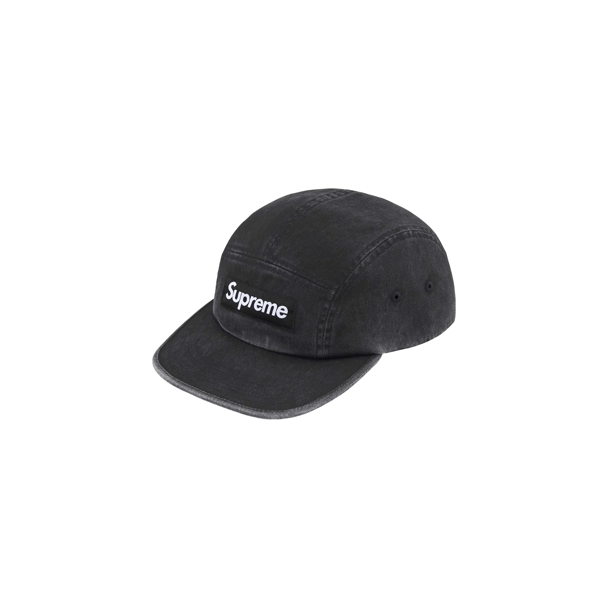 Washed Chino Twill Camp Cap "Black" SU25844