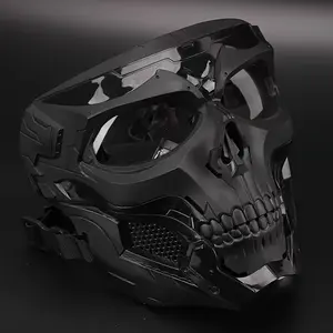 FAST Skull Mask And Helmet Set, Adjustable Knob for Outdoor Activities for Cosplay Photo Props, Bar Club Rave Party Supplies, Gift & Collection, Halloween Music Festival Black balaclava face masks face mask for men