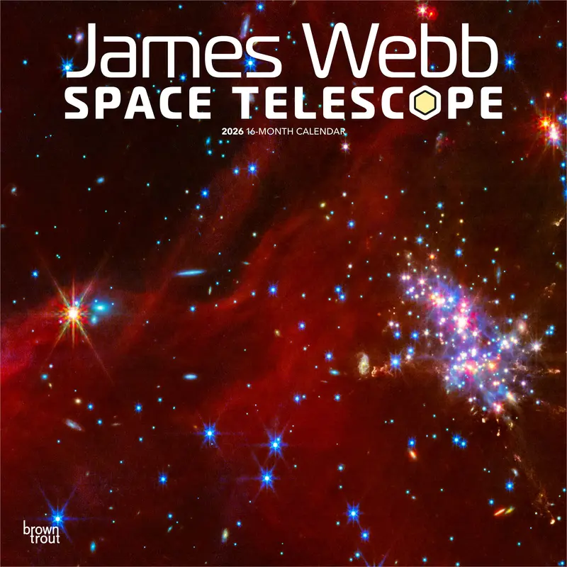 James Webb Space Telescope | 2026 12 x 24 Inch (Hanging) Monthly Square Wall Calendar | Plastic-Free | BrownTrout | Science Astronomy Technology