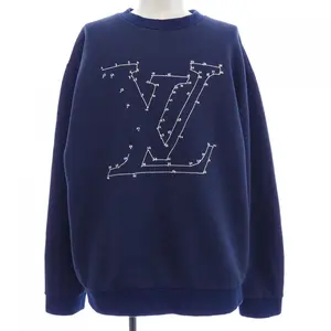 Pre-owned Louis Vuitton Cotton Small Leather Goods LV Stitch Print Embroidery Sweatshirt