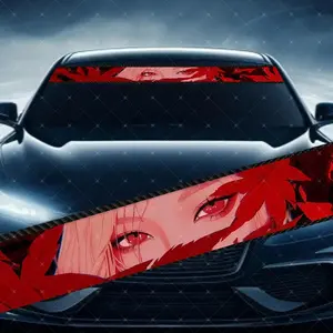 Maple Leaf Eye Car Windshield Sticker, Decorative Vinyl Decal, Scratch Cover Waterproof UV Protection, Fits All Cars