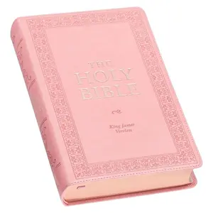 Holy Bible, Giant Print Standard Size Faux Leather Red Letter Edition - Ribbon Marker, James Version, Sunrise Pink (Standard GP Editions)