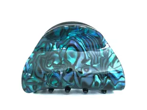 Abalone sea shell effect blue green hair claw clamp clip