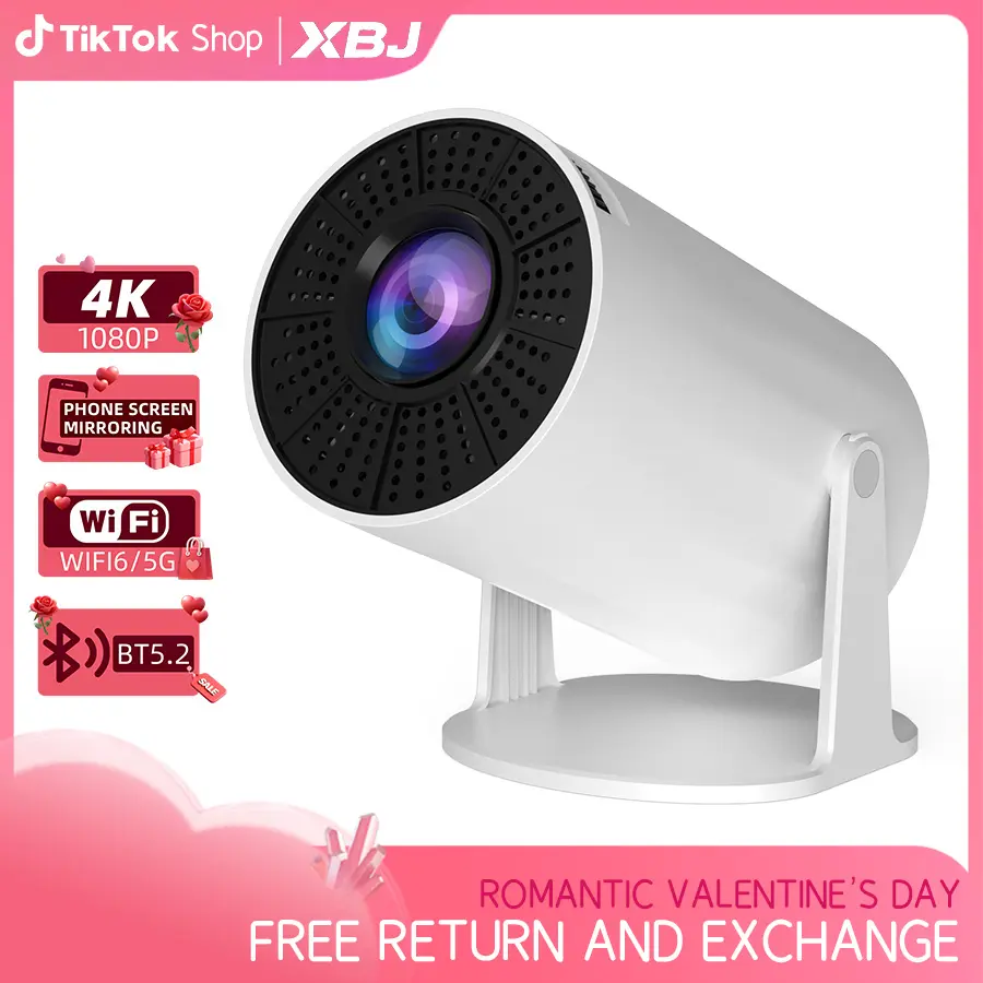XBJ Diamond Projector 24/5G WiFi 360 Degree HD LED Multifunctional Projector with Built-in Speaker for Home Cinema Outdoor Use and 4K Decoding Ideal Holiday Gift, Audio, Game