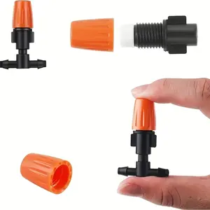 Adjustable Garden Drip Irrigation Sprinkler, Micro Nozzle Sprayer, Watering Drip Liquid Dispenser, M mist and Jet Water Flow Patterns, Black Plastic