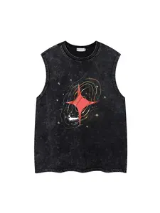 Men Women Summer Graphic Tee Sleeveless Fitted Casual Streetwear Fashion Top, Trendy Comfortable Daily Wear