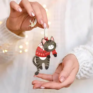 Tabby Cat Christmas Ornament - Tabby Cat Gifts - Tabby Cat Gifts for Women, Men - Tabby Cat Ornaments for Christmas Tree - Tabby Cat Xmas Ornaments - Tabby Cat Acrylic Tabby Ornament for Dog,