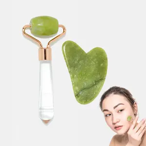 Gua Sha & Jade Roller Facial Tools Set for Reducing Puffiness & Redness - Self-Care Gift for Men, Comfortable Skin Care Routine
