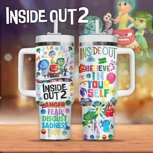 Inside Out 2 Movies Tumbler 40Oz with Handle/ 20Oz no Handle, Insulated Cup