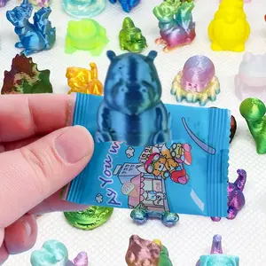 10pcs/20pcs 3D Printed Lightweight Mini Figurines Blind Bag, Random Delivery, DIY Resin Cartoon Animals, Home Decor, Miniature Decoration, Cute Desktop Decoration, Office Desk Accessories