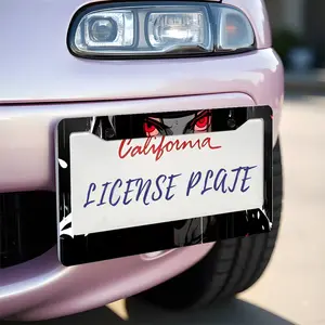 Sasuke Uchiha Anime License Plate Frame – Sharingan Car Tag Cover JDM Style