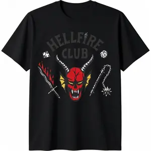 Stranger Things 4 Hellfire Club Skull & Weapons T-Shirt