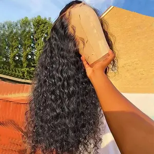 Bling Hair Deep Wave Frontal Wig 13x4 13x6 HD Lace Front Wig 180% Deep Curly Transparent Lace Frontal Human Hair Wigs For Women PrePlucked Lace Hairline Natural Color