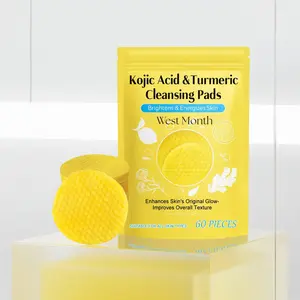 Turmeric Cleansing Pads, 60pcs/pack Gentle Moisturizing Facial Cleansing Pads, Face Cleaning Wipes, Facial Skin Care Pads, Skin Care Product for Women & Men