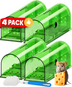 Motel Mouse Humane No Kill Live Catch and Release Traps Reusable with Cleaning Brush 4 Pack for Effective Mouse Control Eco-Friendly Design
