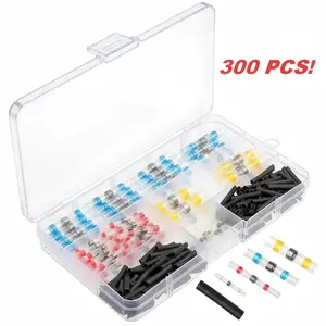 300PCS Solder Seal Wire Connectors-haisstronica Waterproof Heat Shrink Butt Connectors-Self Solder for Marine,Aircraft,Boat,Truck,Stereo,Joint