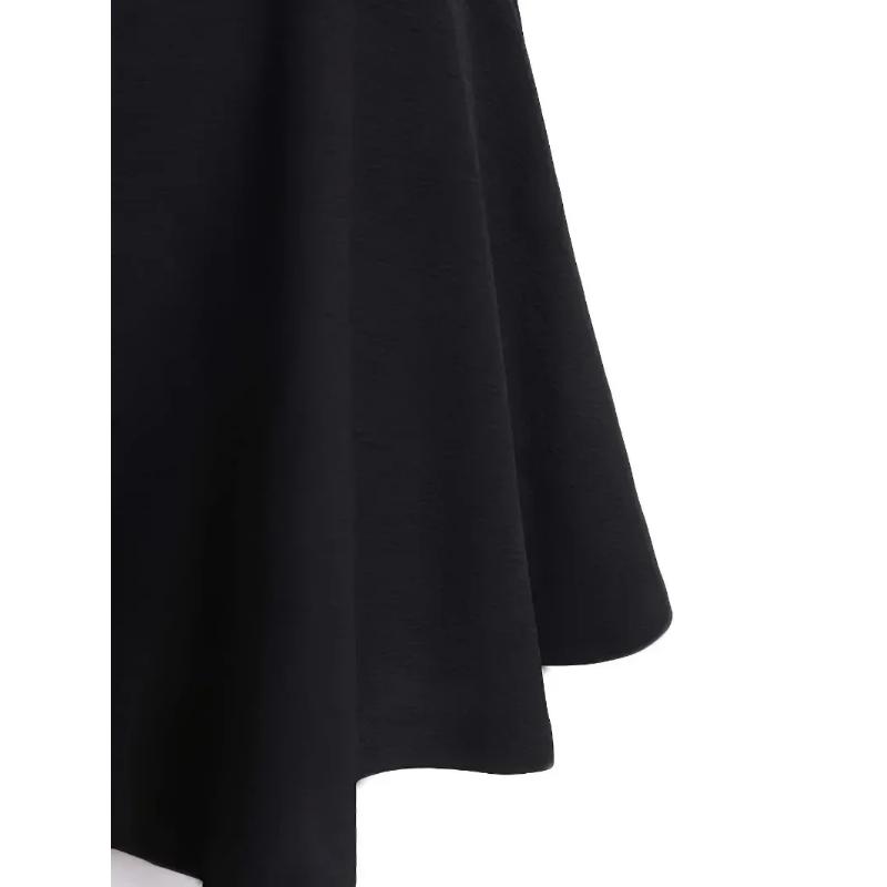 Women's Fashion Plus Size 1XL-5XL Preppy Skirt Ladies Casual Solid Elastic High Rise Slight Stretch A-line Mini Skirt