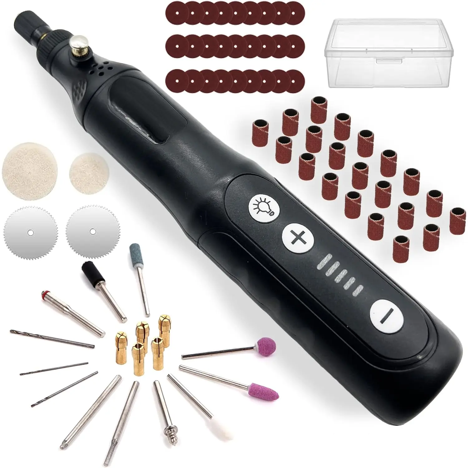 Cordless Rotary Tool, 3.7V Li-ion Electric DIY Mini  Kit with Front LED Work Light, 5 Variable Speed, 72 count Accessories USB  Multi-Tool  for  Polishing