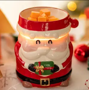Santa Claus Wax Warmer Electric Fragrance Melter for Scented Wax 3.7 x 3.9 Inches with 2 Bulbs Christmas Decor