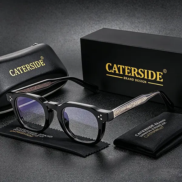 CATERSIDE Eyeglasses Set, Unisex Vintage Square Statement Frames, Polycarbonate Quality Eyewear with Blue Light Blocking Lenses, Quality Eyeglasses, Blue Lights Glasses, Statement Frame Glasses, Set Pack, Versatile, Full Rim, Eyeglasses For Women