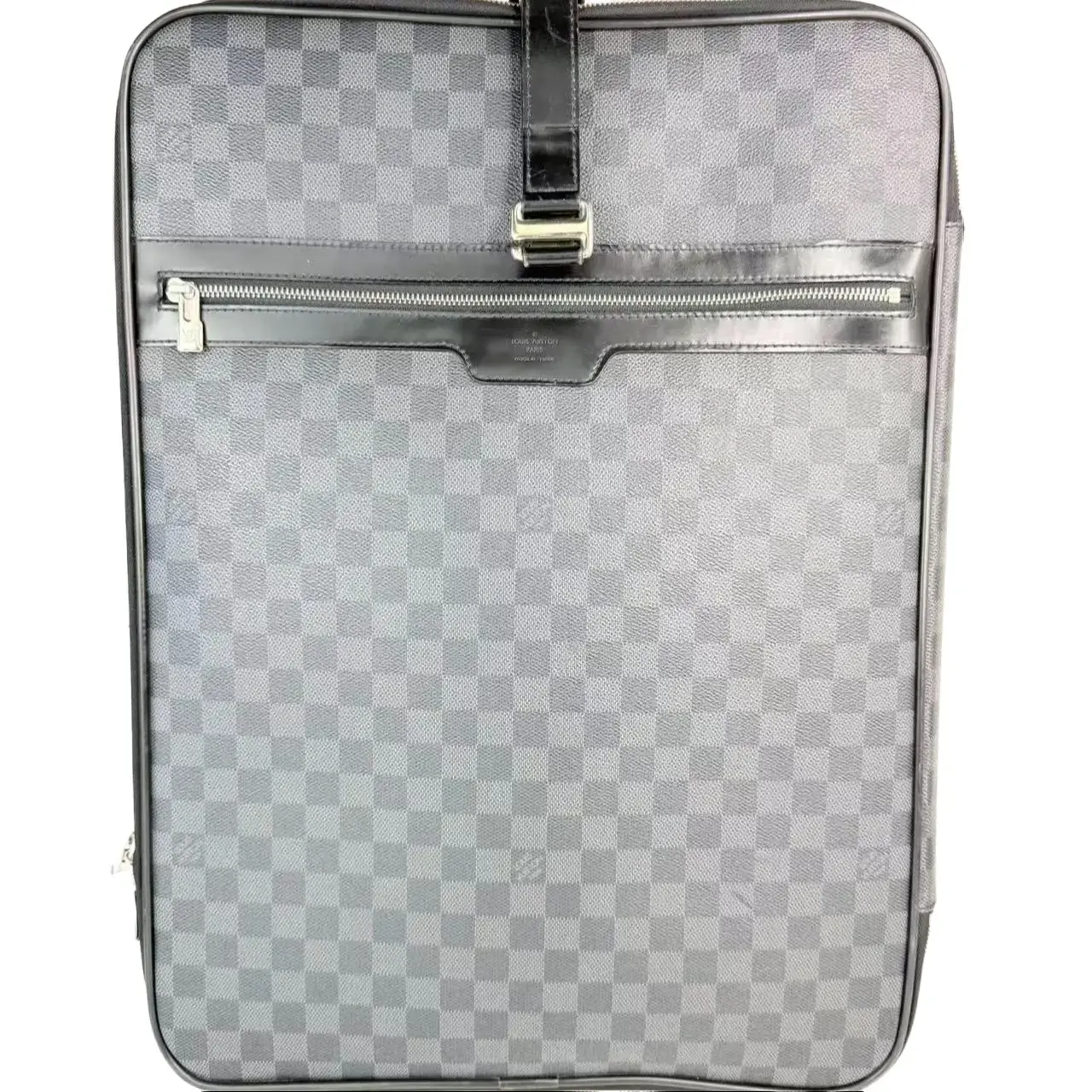 Pre-owned Louis Vuitton Leather Luggage Pegase 55 Damier Graphite Rolling Carry On Suitcase Travel Luggage