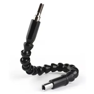 Hex Shank Drill Bit Extension Rod Flexible Metal Bendable Plastic Coiled Cable with 1/4 Inch Hex Head, Electric Screwdriver Accessory