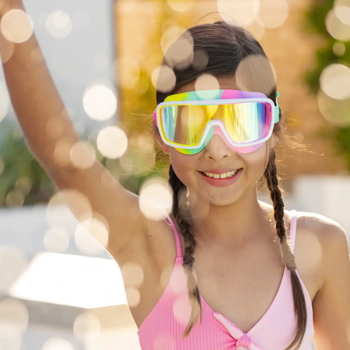 Pseudo Swirl Chromatic Kids' Swim Goggles