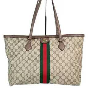 Pre-owned GUCCI Leather Shoulder Bags GG Logo Supreme Large Ophidia Tote Shoulder Bag