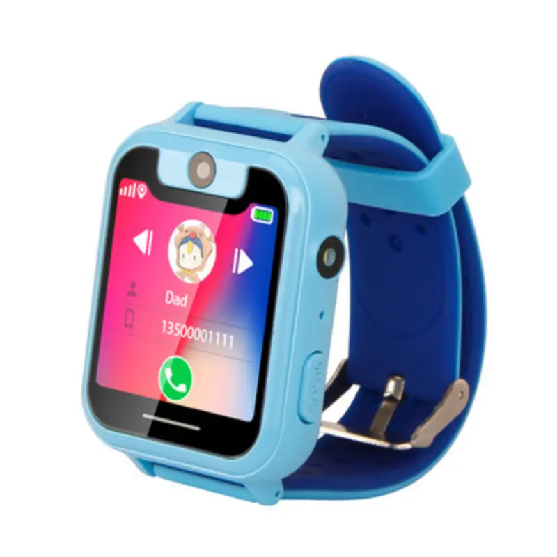 Women's Classic S6-Pink/S6-Blue Silicone Square Fashion Smart Watch - TFT Touch Screen, Plug-in Card Support, Pedometer, Camera, Flashlight, 400mAh USB-Magnetic Charging, Button-Enabled Wireless Positioning, Android Remote Selfie, Waterproof (120g, 4*3cm)