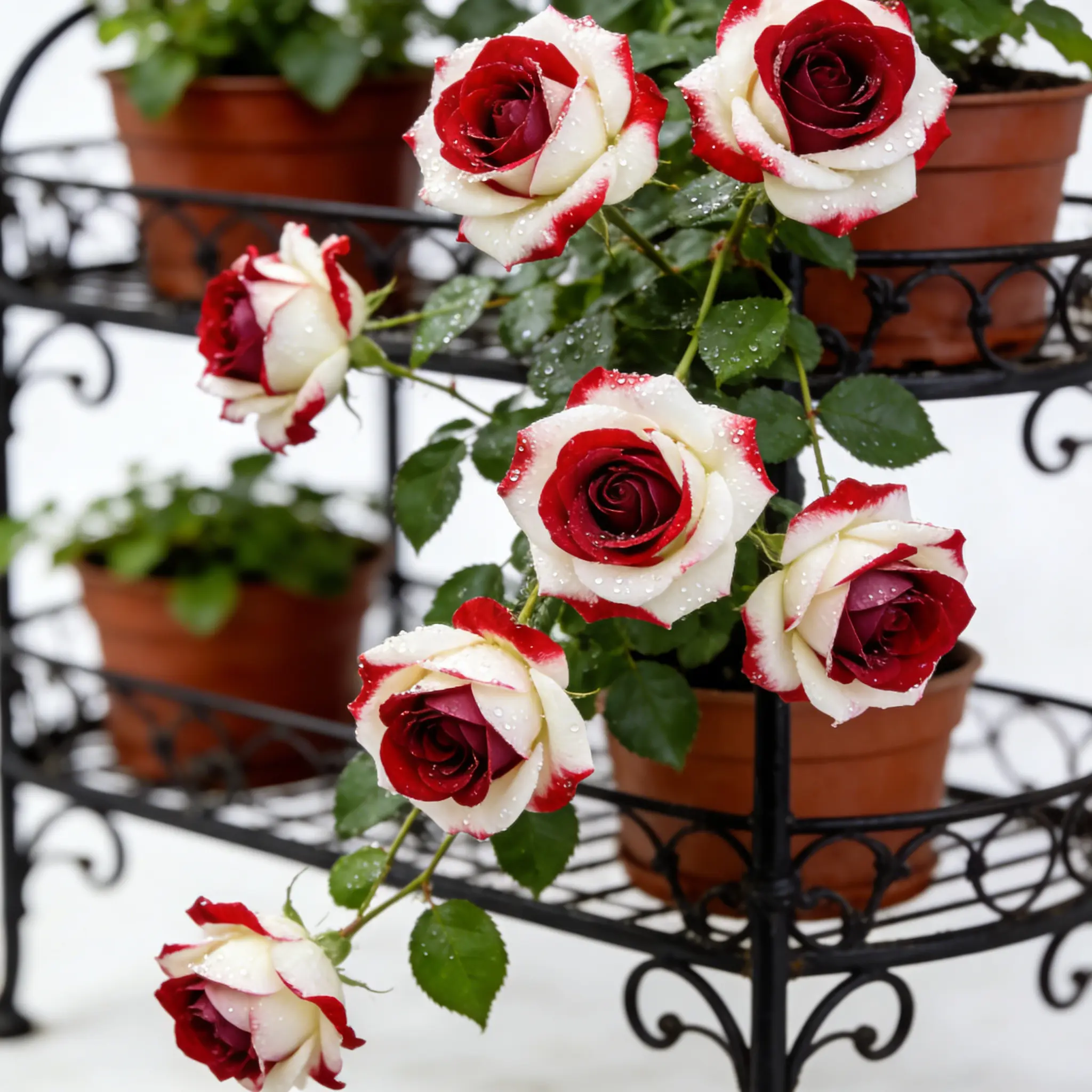 BestSellerTop】300 Pcs Rare Twin Red White Rose Flower Seeds