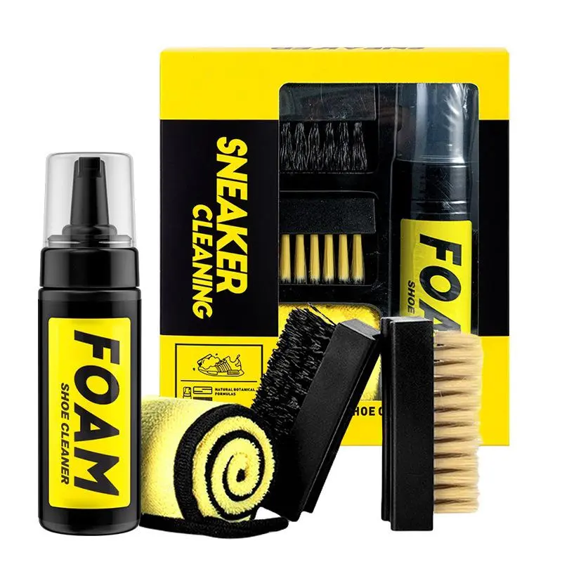 Magic   Foam!  Instant Whitening, No Water Needed - Works on Sneakers, Fabric & More! (Brush & Cloth Included)Go from Dirty to FRESH in 10 Sec!  Ultimate   Kit for Sneakerheads & Busy Moms Bye Yellow Stains! kitchen cleaning bathroom household white shoe