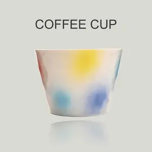 B24.115ml Retro Kiln Transmutation Ceramic Bamboo Joint Cup, Coffee/Water/Tasting Mug