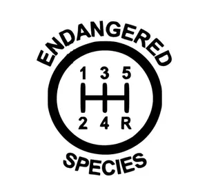 endangered species 5 speed stick shift manual car decor vinyl decal sticker 5" car sticker