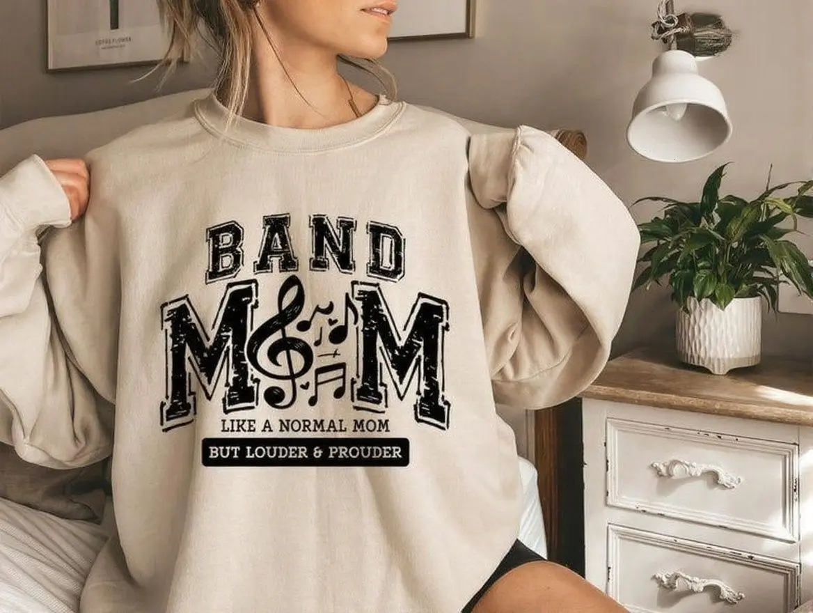 [Sale off up to 50%] Band Mom Sweatshirt, Shirt for Band Mom, Band Mom Life, High School Band Mom Shirt, Gift for Band Mom, Marching Band Mom Gift